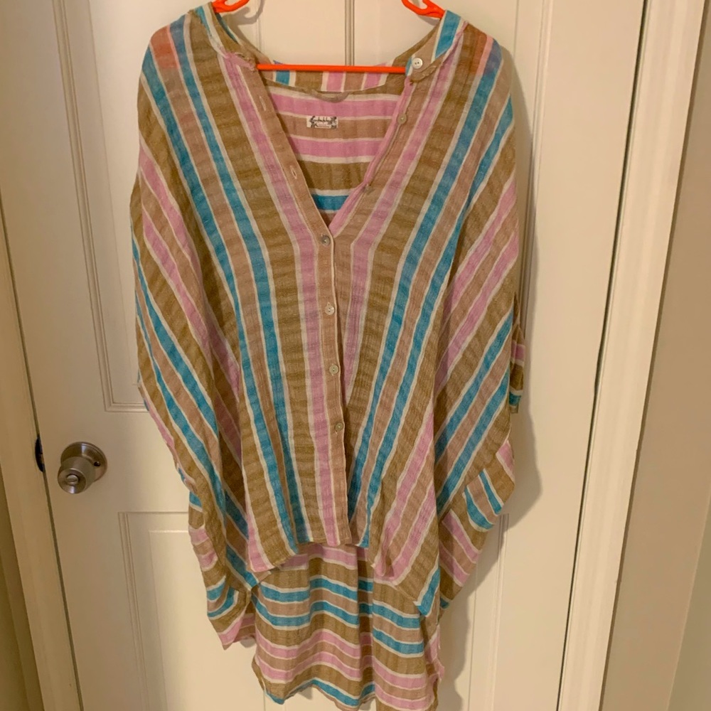 Striped linen Free People tunic